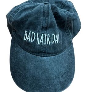 Bad Hair Day Black Denim Cap